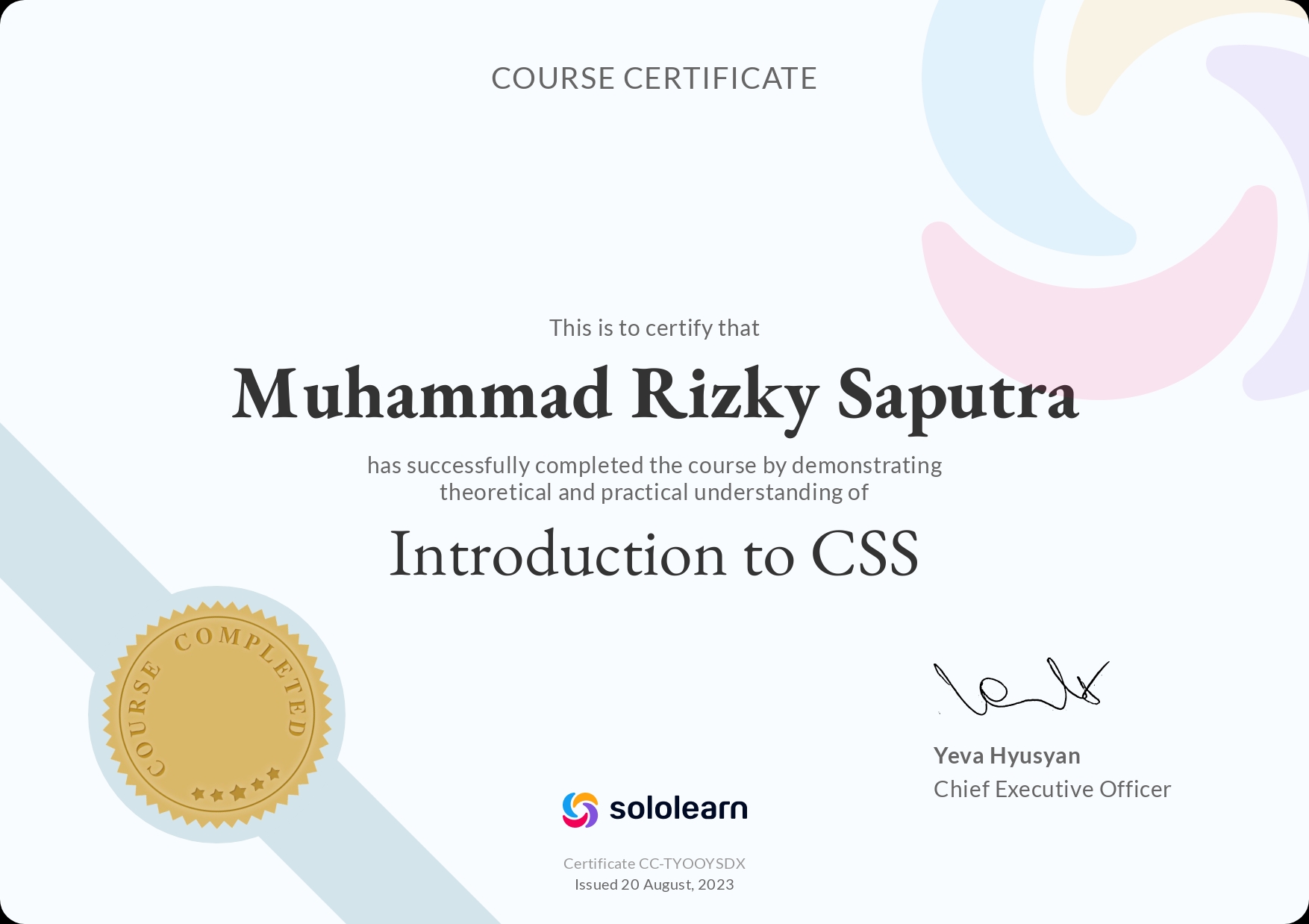 Certificate CSS